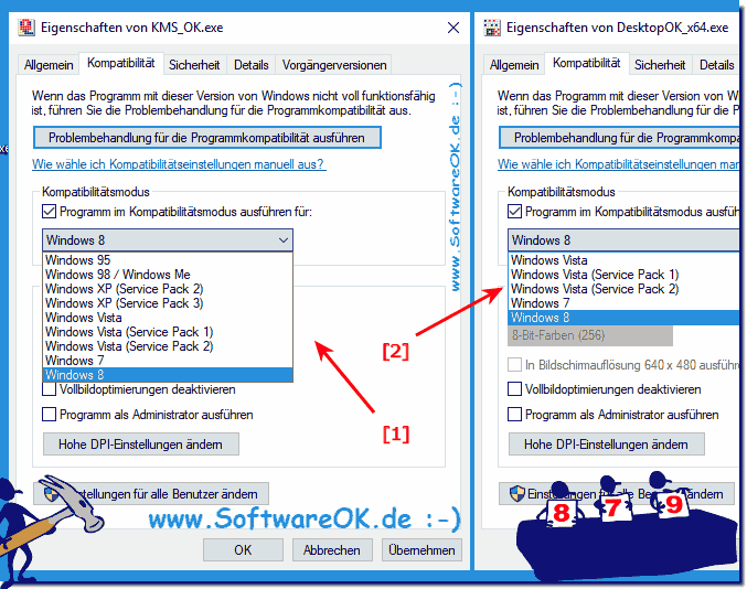 Kompatibilittsmodus x86 / x32 vs. x64 Windows-10!