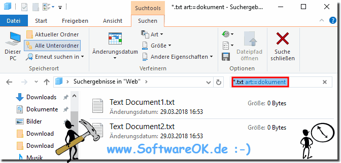 Suchanfrage Dateiendung TXT Dokument!