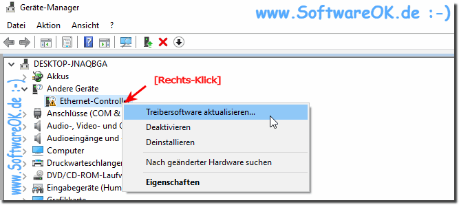 Treiber Aktualisierung ber den Windows-10 Gertemanager!