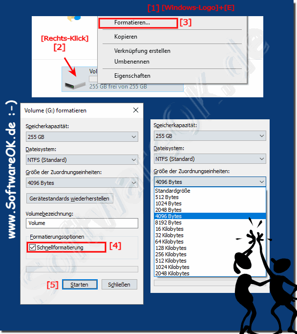 SSD-Festplatte auf NTFS formatieren unter Windows 10!