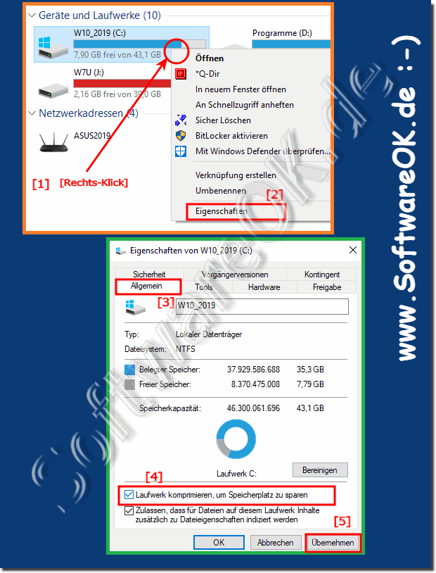 Zu wenig Speicherplatz auf dem Laufwerk C unter Windows 10 beheben!