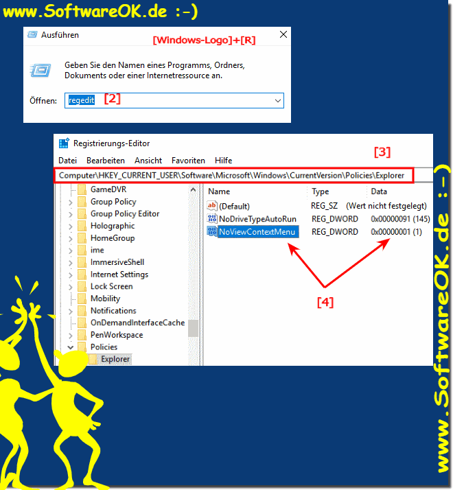 Das Kontextmen vom Desktop und Explorer deaktivieren!