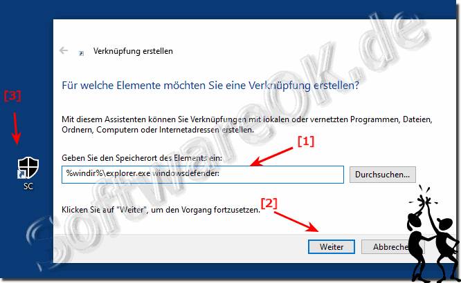 Erstellen von einer Sicherheit Center Verknüpfung am Windows 10 Desktop!