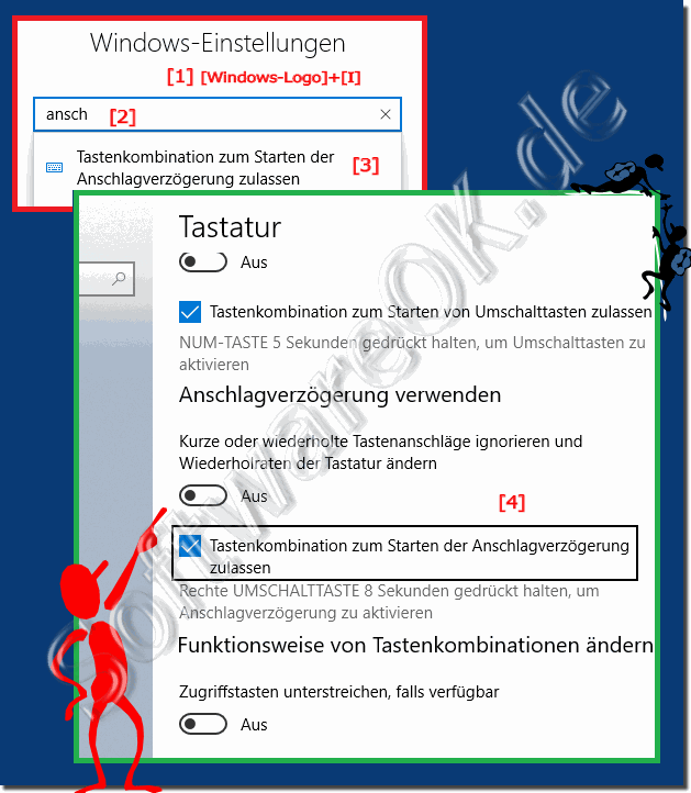 Tastatur Anschlagverzögerung deaktivieren unter Windows 10!