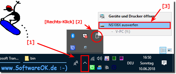 Datenträger sicher Entferne über Taskleiste in Windows 10!