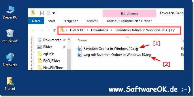 Favoriten im Navigationsbereich vom MS Windows Explorer!