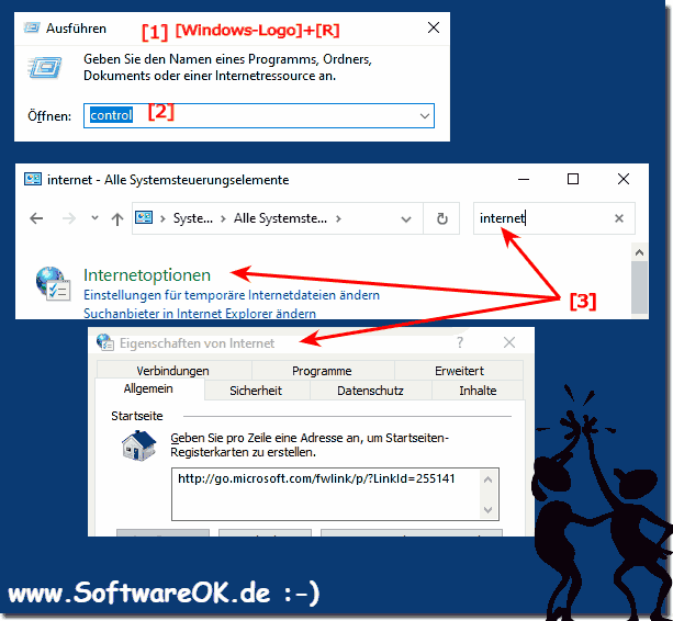 Internet Optionen in der Systemsteuerung!