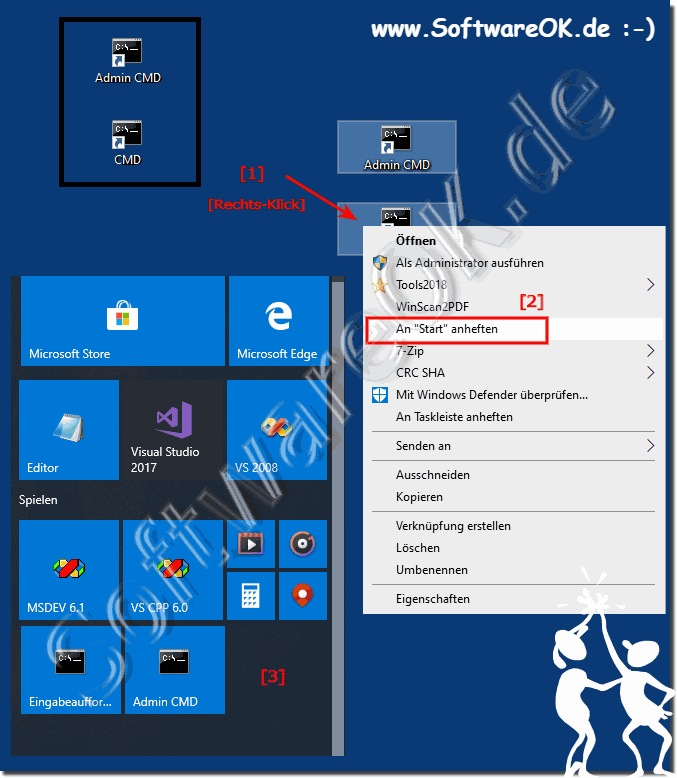 CMD Eingabeaufforderung praktisch im Windows 10 Start Men!