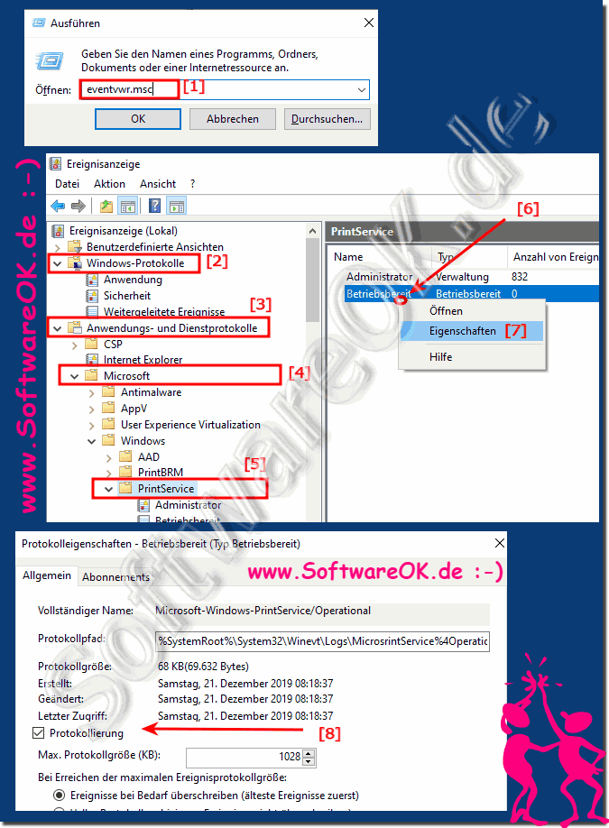 Aktivieren der Druckprotokollierung in Windows 10 und Windows Server!