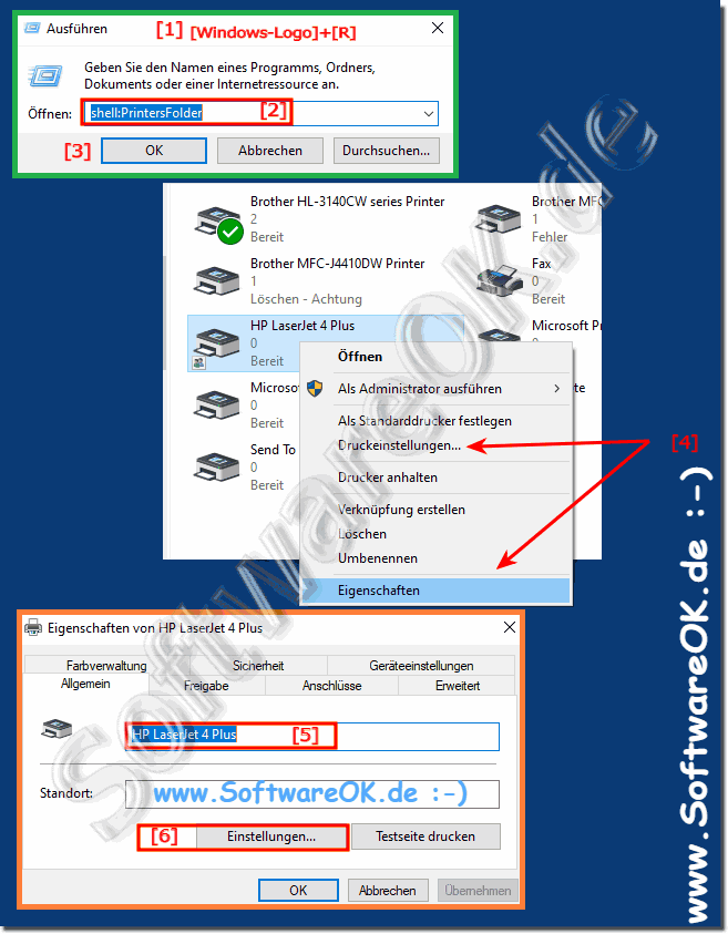 Druckereigenschaften anzeigen auf Windows 10!