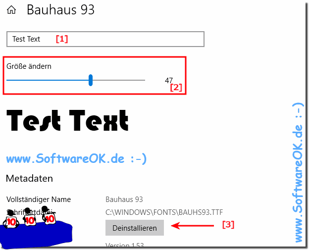 Windows installierte Schriftarten Vorschau!