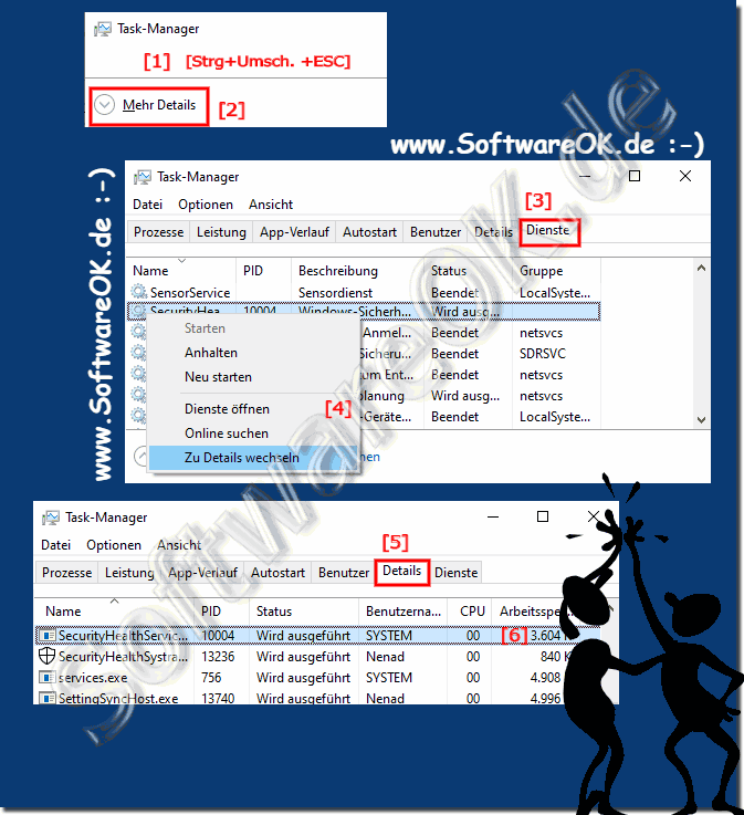 Anzeigen von Diensten im Task-Manager fr Windows Desktop und Server!