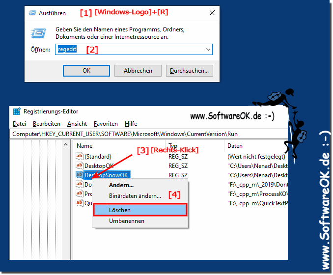 Autostart Eintrag in der Windows Registry Löschen!