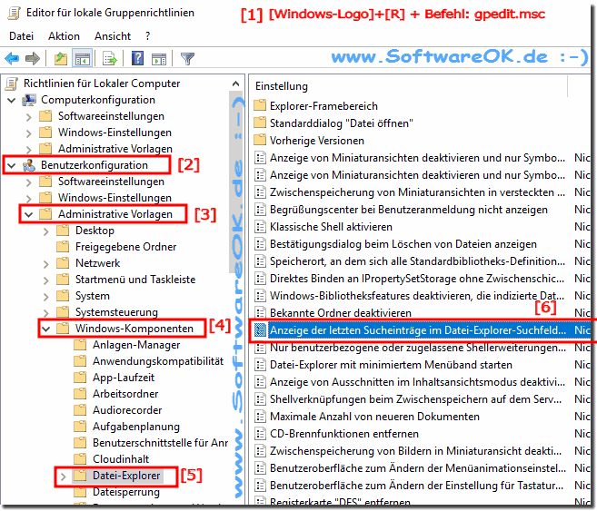 Deaktivieren Sie den Suchverlauf im Windows 10-Datei-Explorer!