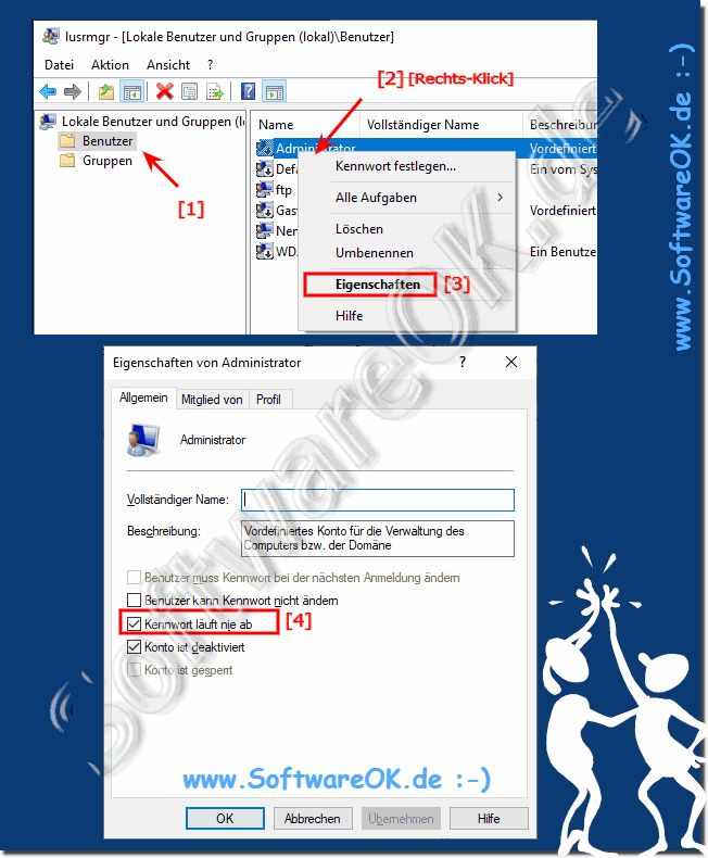 Windows 10 Kennwortalter / Kennwortablaufdatum  Verlängern!