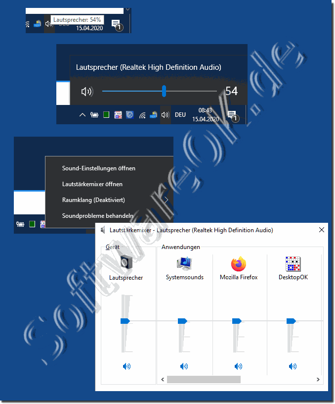 Soundeinstellungen auf Windows 10 Taskleiste!