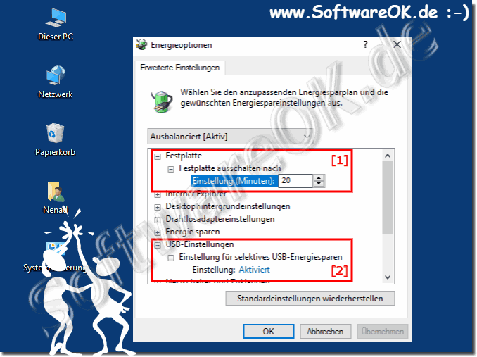 Externe Festplatte Standby Deaktivieren Win-10!