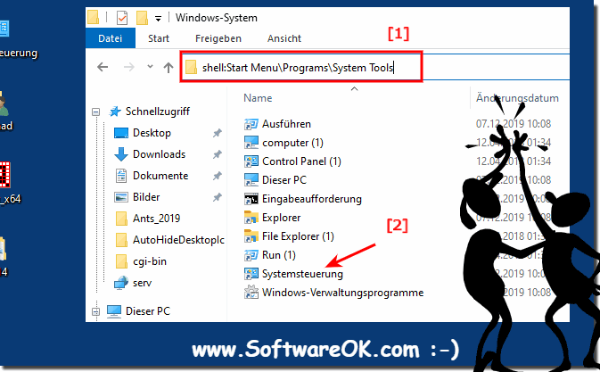 Systemsteuerung in den Windows 10 System Tools!