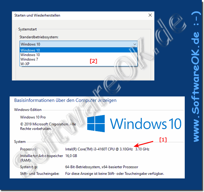 Test-PC startet vom Betriebssystem Windows 10!