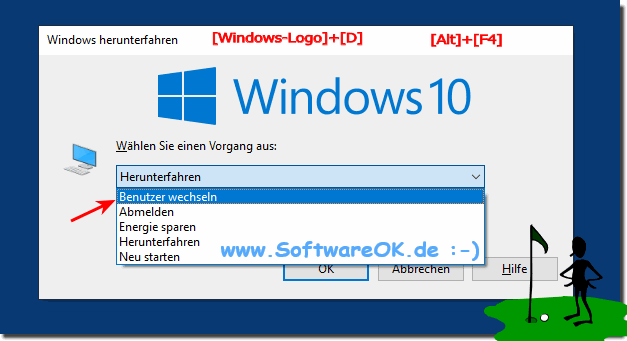 Benutzer wechseln Fenster bei Windows 10!