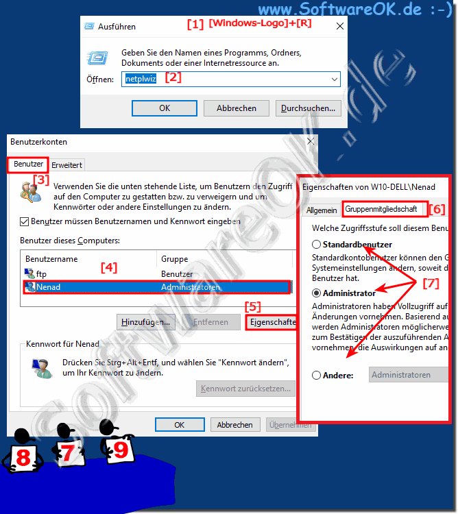 ndern Sie die Berechtigungen fr Benutzerkonten unter Windows 10!