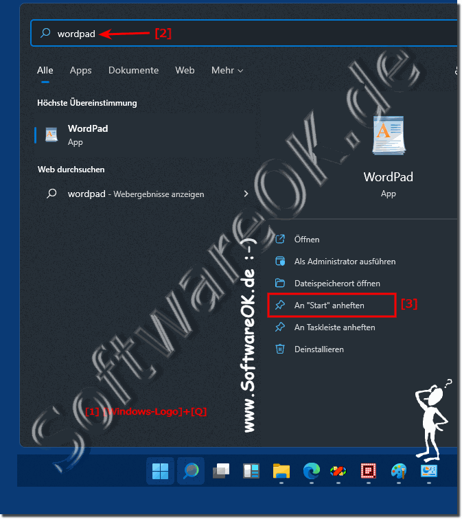 Wordpad für das Windows 11 Start-Menü!