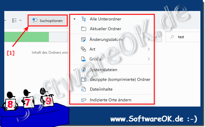 Datei Explorer Optionen in der Suche! 