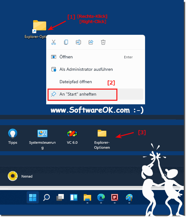 Windows 11 the folder options in the file explorer!