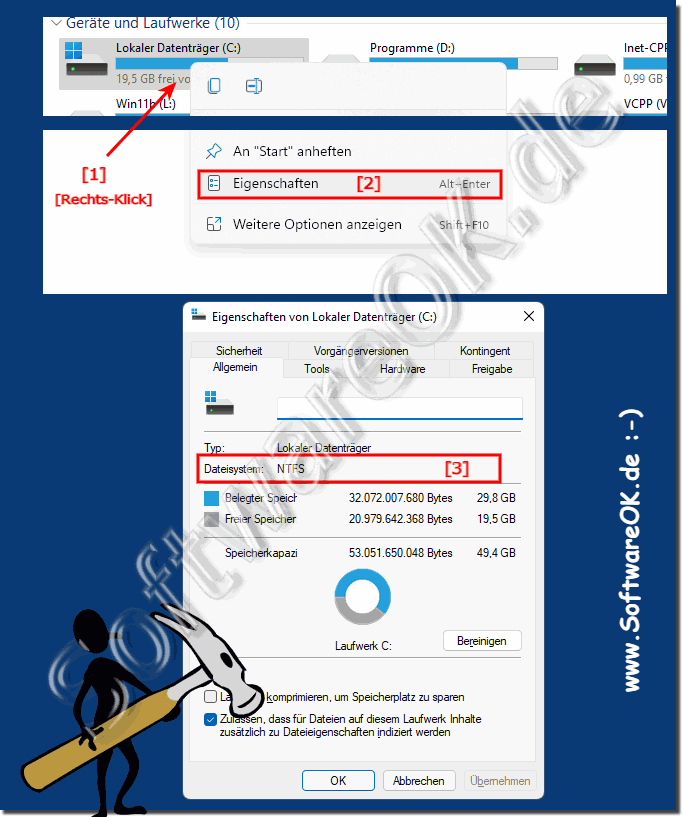 Das Windows 11 Dateisystem ist NTFS! 