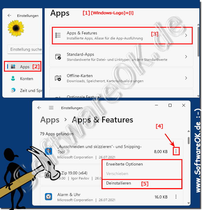 Anwendungen schnell deinstallieren auf Windows 11!