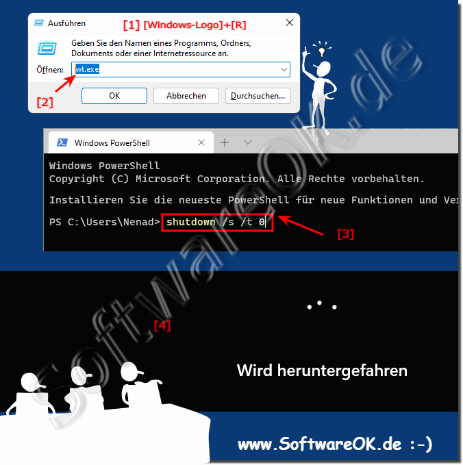 Mit dem Windows Terminal Schalten Sie den Windows  richtig aus! 