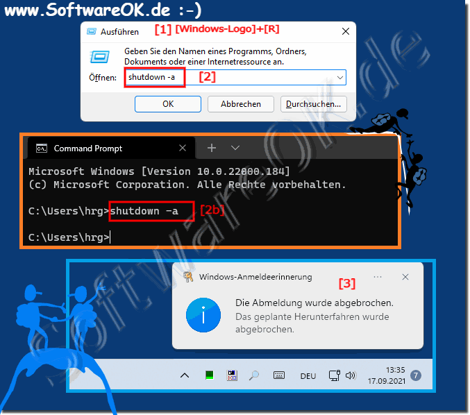 Automatische Herunterfahren unter Windows 11, 10 abbrechen!