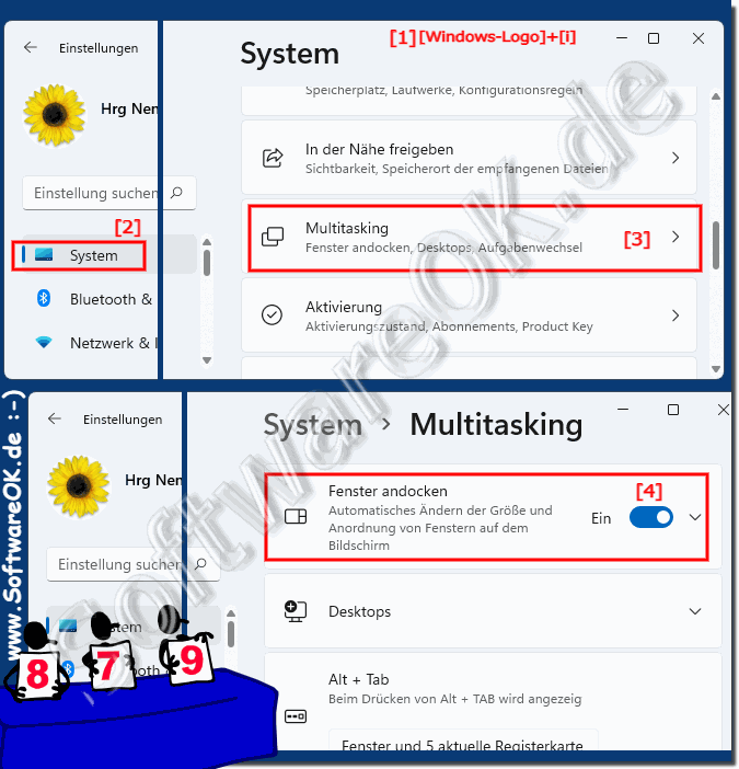 In Windows 11 Fenster andocken abstellen!