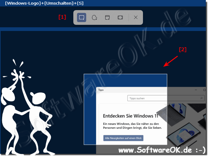 Neu Screenshot Funktion unter Windows 11 als Bildschirmbereich!