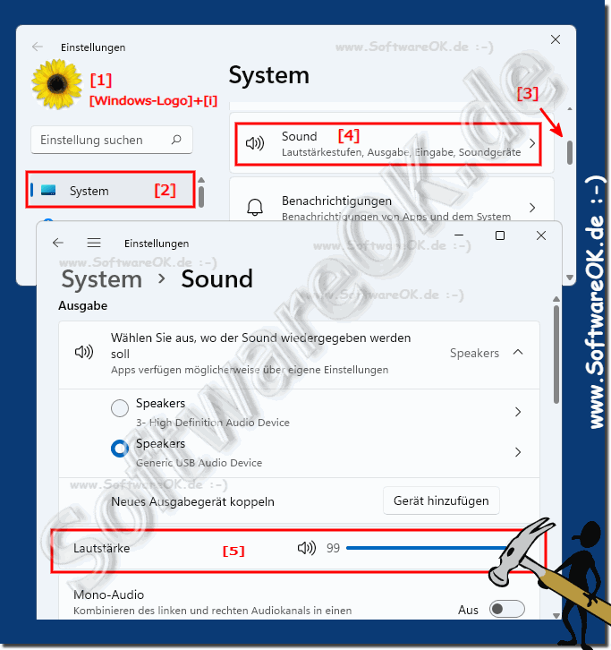 Sound Lautstrke in Windows 11 Einstellungen!