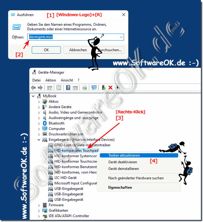 Das Touchpad unter Windows 11 im Gertemanager aktualisieren!