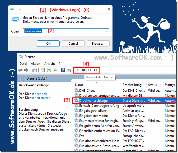 Druckerwarteschlange auf Windows 11 finden!