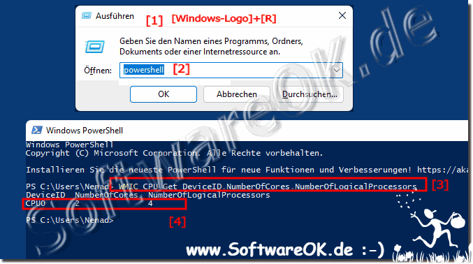 Kerne Ihre CPU in der Eingabeaufforderung oder PowerShell erkennen!