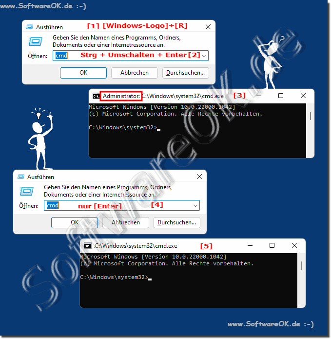 Eingabeaufforderung Administrator und Ohne auf Windows 11!