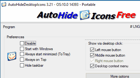 Auto Verstecken und Zeigen der Desktop-Icons