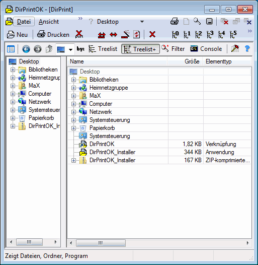 Verzeichnisbaum drucken in Windows