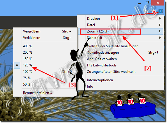 Vergrerung im MS Internet Explorer 10 fr Windows