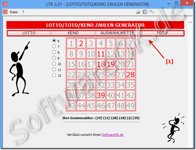 Weitere Ziehungszahlen Tipps Lotto TOTO KENO Auswahlwette generieren