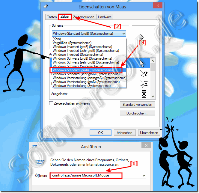 Mauszeiger bzw Cursor in Windows 8 kleiner oder grer machen