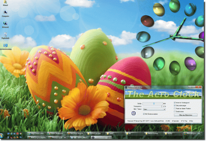 Ostern-Desktop-Hintergrund mit der Desktop-Uhr!