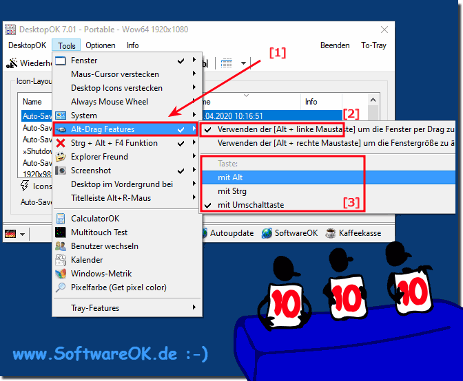 Alt Drag Fenster Funktion, Ziehen, Verschieben, Gre ndern auf Windows 10, 8.1, ...!