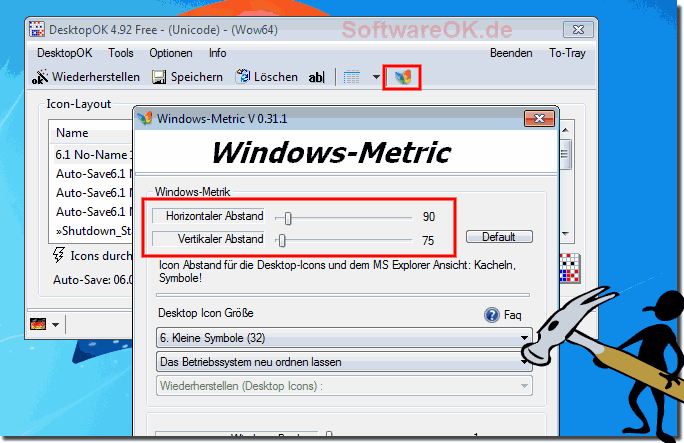 Desktop Icon Abstnde unter Windows verkleinern!
