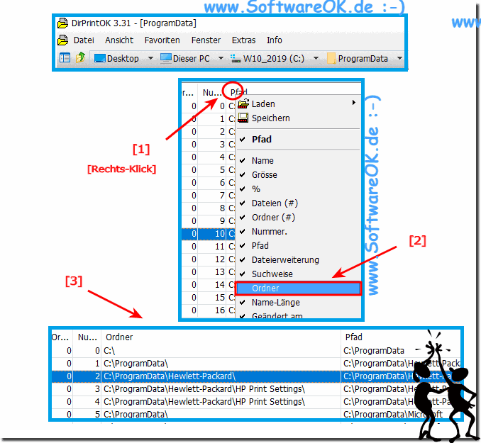 Datei Pfad ohne den Dateinamen ins einer Spalte anzeigen!