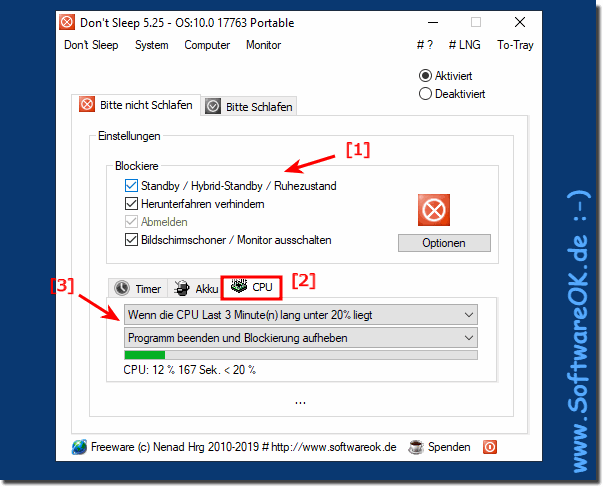 Den PC bei geringerer CPU-Last automatisch herunterfahren!