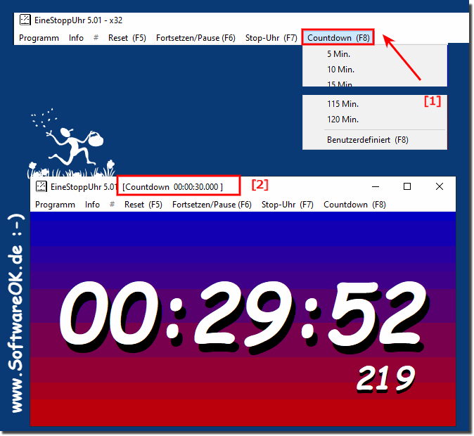Einen Countdown unter Windows um die Zeit herunterzählen!